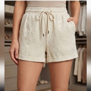 5 For $25✨️ Beige Shorts Travel Vacation Adjustable Beach Shorts Womens Medium